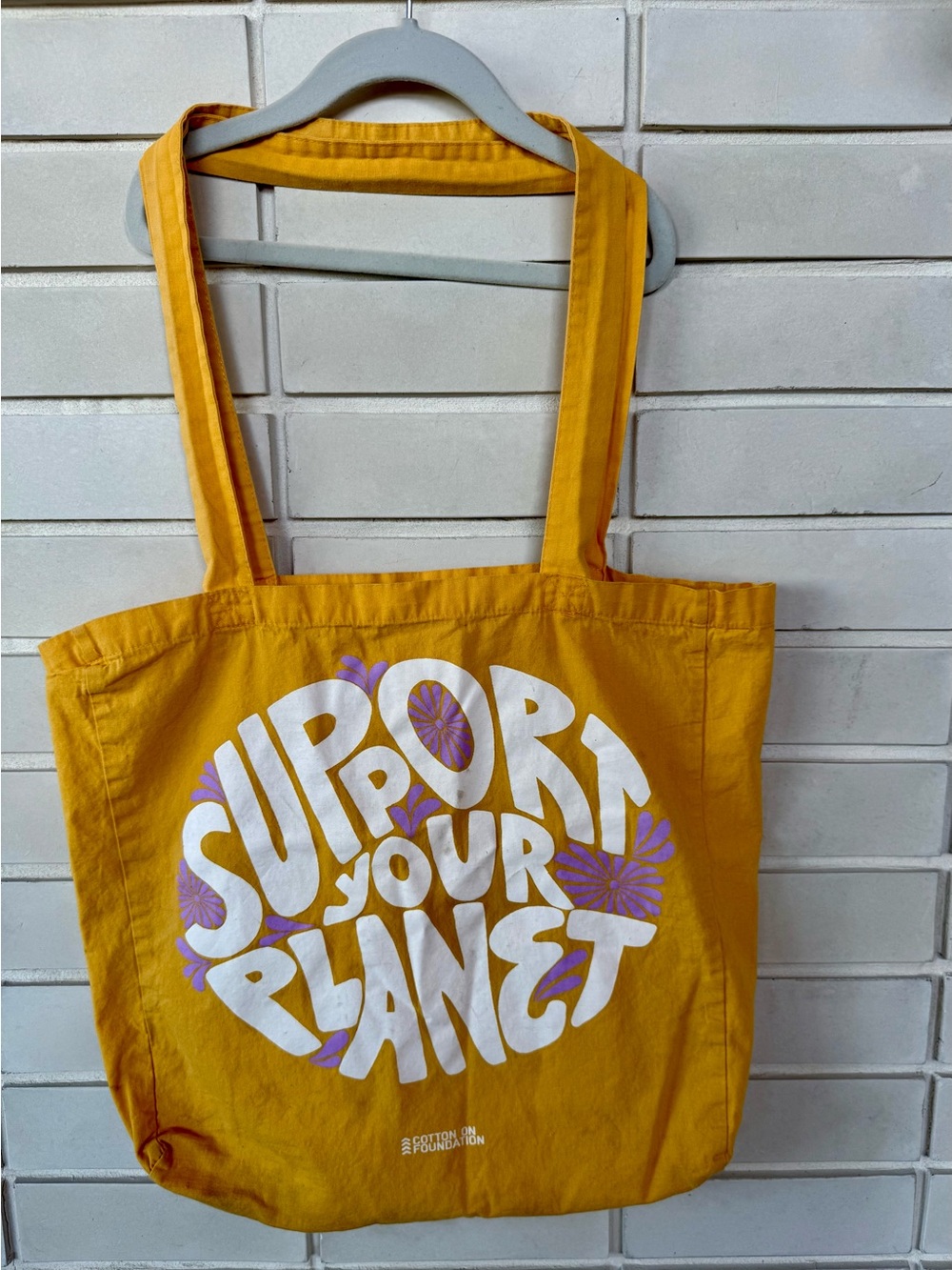 Cotton On Foundation Tote Bag * Support Your Planet * Mustard Yellow